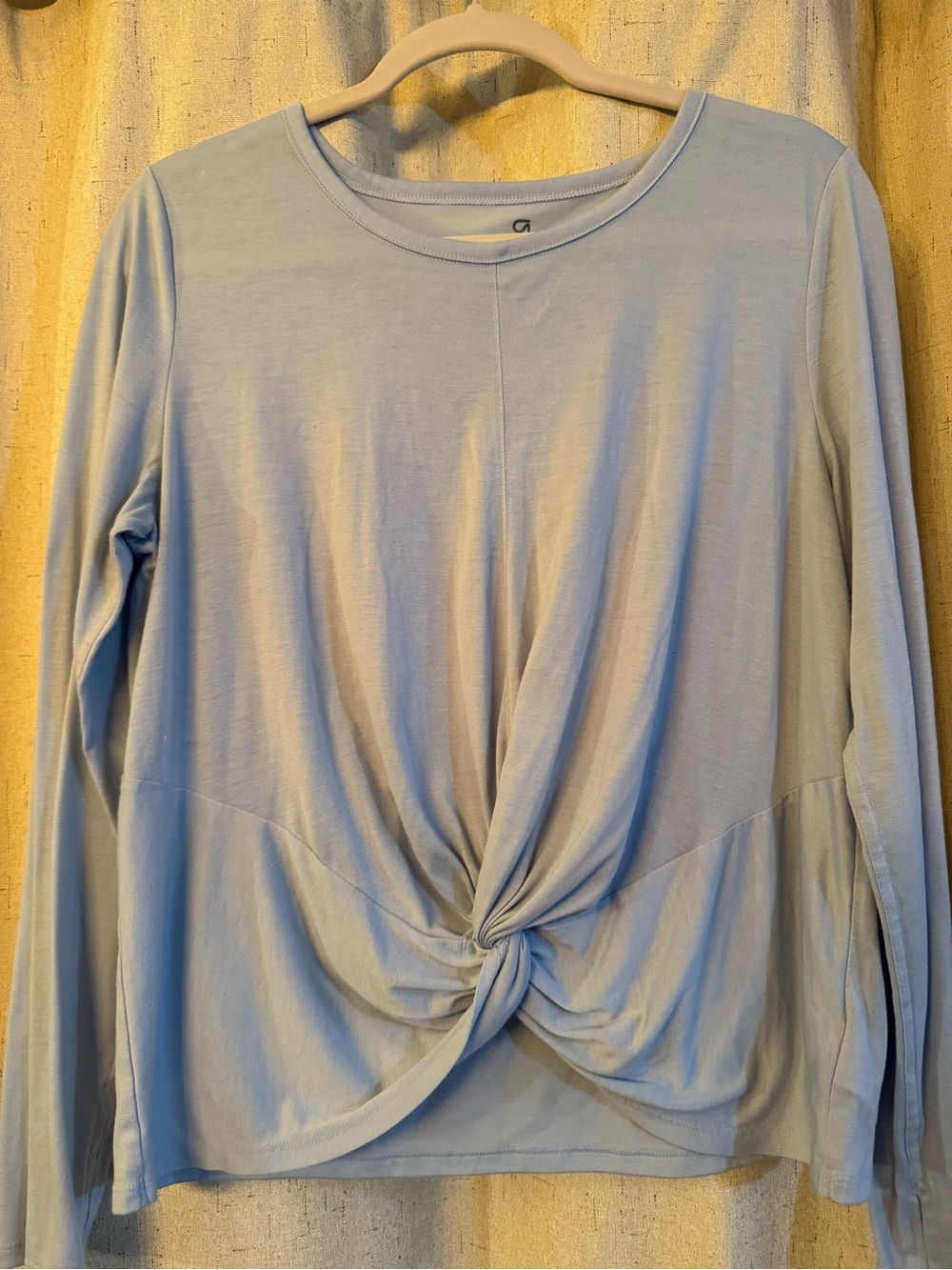 GAP Light Blue Long-Sleeve Twist-Front Top